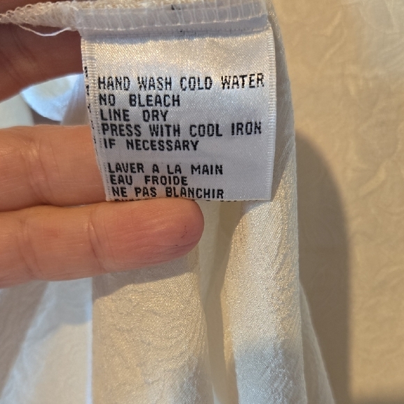 Evan Picone Vintage Ivory Button Down Shirt With Shoulder Pads Size 10 - Picture 6 of 7